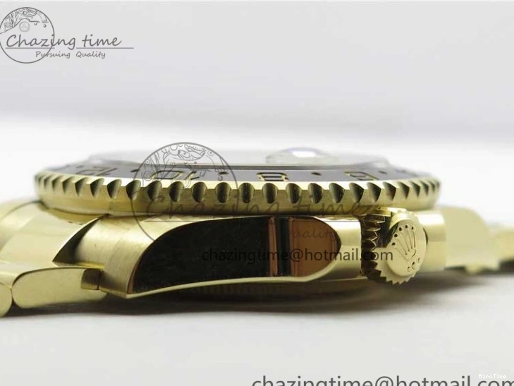 MiroTime 0202 TravelReady GMT Master II 116718 LN Black Ceramic 316L Steel GMF 1:1 Best Edition Green Dial on YG Bracelet A 2960